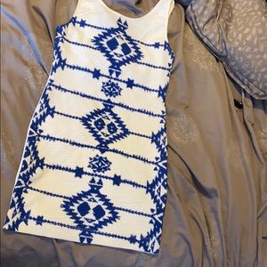 H and M Summer Fitted Spandex and Cotton Dress